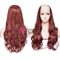 Extensie de par cu 5 Clips On delux Full Head ondulata de 70 cm, Saten-Roscat ZR12268SHT350